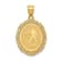 14k Yellow Gold Solid Satin, Polished and Textured Libra Zodiac Oval Pendant