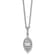 Rhodium Over Sterling Silver Fancy Marquise Cubic Zirconia Halo With 2
Inch Extension Necklace