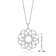 Floral CZ Pendant Necklace In Sterling Silver