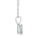 8x6mm Emerald Cut Aquamarine 14k White Gold Pendant With Chain