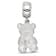 Rhodium Over Sterling Silver LogoArt Kappa Delta Teddy Bear Heart Bead