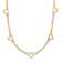 14K Yellow Gold Polished Open Hearts on Heart Link 17-Station Necklace