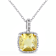 Citrine And Diamond Halo Pendant In Sterling Silver 4.10ctw