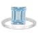 10x8mm Emerald Cut Sky Blue Topaz and 1/10 ctw Diamond Rhodium Over
Sterling Silver Ring