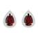 7x5mm Pear Shape Garnet And Created White Sapphire 10k Yellow Gold Halo
Stud Earrings