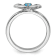 Sterling Silver Stackable Expressions Polished Flower Blue Topaz Ring 0.1ctw