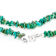 Green Turquoise Chip Strand Necklace In Sterling Silver