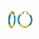 14K Yellow Gold Over Sterling Silver Painted Hoops in Blue and Yellow