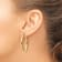 14k Yellow Gold Polished 1 1/2" Oval Tube Hoop Earrings