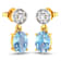 1.02ctw 14K Yellow Gold Aquamarine and White Diamond Halo Earrings