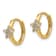 14K Yellow Gold Cubic Zirconia Children's Flower Hinged Hoop Earrings