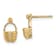 14k Yellow Gold Mini Basket Flat Back Stud Earrings
