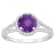 7mm Round Amethyst 1/4 ctw Diamond Rhodium Over Sterling Silver Halo Ring