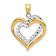 14k Two-tone Gold  Polished and Diamond-Cut Intertwined Hearts Pendant