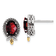 Sterling Silver with 14K Accent Antiqued Braided Oval Garnet Post Earrings