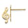 14K Yellow Gold Diamond-cut Music Note Post Earrings