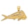 14k Yellow Gold 3D Textured Female Dorado (Mahi-Mahi) Charm