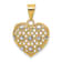 14k Yellow Gold and Rhodium Over 14k Yellow Gold Textured Diamond Heart Pendant
