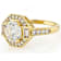 Diamond Simulant Old European Cut And White Zircon Ring In 18K Gold Over
Sterling Silver 3.28ctw