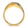 10K Yellow Gold with Black Rhodium Men's Polished and Grooved Diamond
Ring 0.15ctw