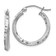 Rhodium Over Sterling Silver Satin Diamond-cut 2.5x20mm Twisted Hoop Earrings
