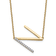 14k Yellow Gold and Rhodium Over 14k Yellow Gold Sideways Diamond
Initial N Pendant 18 Inch Necklace