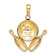 14k Yellow Gold Diamond-Cut Bowling Theme Charm