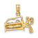 14k Yellow Gold 2D Textured Golf Bag Charm