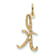 10K Yellow Gold Polished Letter k Initial Charm