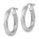 Rhodium Over Sterling Silver 3mm Polished and Satin Diamond-cut Hoop Earrings