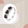 Garnet and Moissanite Sterling Silver 3-Stone Ring