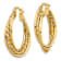 14k Yellow Gold 1 1/8" Polished Rope Twisted Hoop Earrings