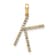 14K Yellow Gold Diamond Letter K Initial Pendant