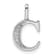 14K White Gold Diamond Letter C Initial Pendant
