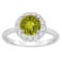 7mm Round Peridot And White Topaz Accents Rhodium Over Sterling Silver
Halo Ring