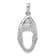 Rhodium Over Sterling Silver Polished Moveable Shark Head Pendant