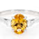 CitrIne And Lab-Grown Diamond Three-Stone Ring In Sterling Silver