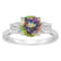 8mm Round Mystic Topaz And White Topaz Rhodium Over Sterling Silver
3-Stone Ring