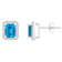 7x5mm Emerald Cut Blue Topaz And Created White Sapphire 10k White Gold
Halo Stud Earrings