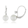 14k White Gold Leverback Earring with 6mm Akoya Pearl and .06CT DTW