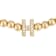 Initial H CZ Beaded Bracelet Set In 14K Gold Over Brass 0.15ctw