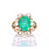 7.96 Ctw Emerald and 0.86 Ctw White Diamond Ring in 14K YG