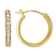 CZ Hoop Earring Set Of 2 18k Gold Over Sterling Silver