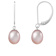 7-8mm Purple Cultured Freshwater Pearl Rhodium Over Sterling Silver Earrings