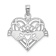Rhodium Over 14k White Gold Polished and Textured Beaded Claddagh In
Heart Charm