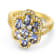 18K Yellow Gold Over Sterling Silver Oval Tanzanite and White Zircon
Ring 1.61ctw