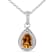 Yellow Pear Shape Citrine Pendant with Moissanite Accents Rhodium Over
Sterling Silver Necklace