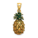 14k Yellow Gold Polished and Textured 3D Enameled Pineapple Charm