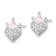 Rhodium Over Sterling Silver Enamel and Crystal Crown Heart Earrings