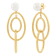 8-8.5mm Round White Freshwater Pearl 14K Yellow Gold Graduated Oval
Dangle Style Earrings